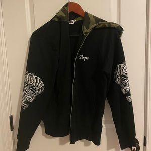 BAPE Tiger Embroidery Full Zip Hoodie